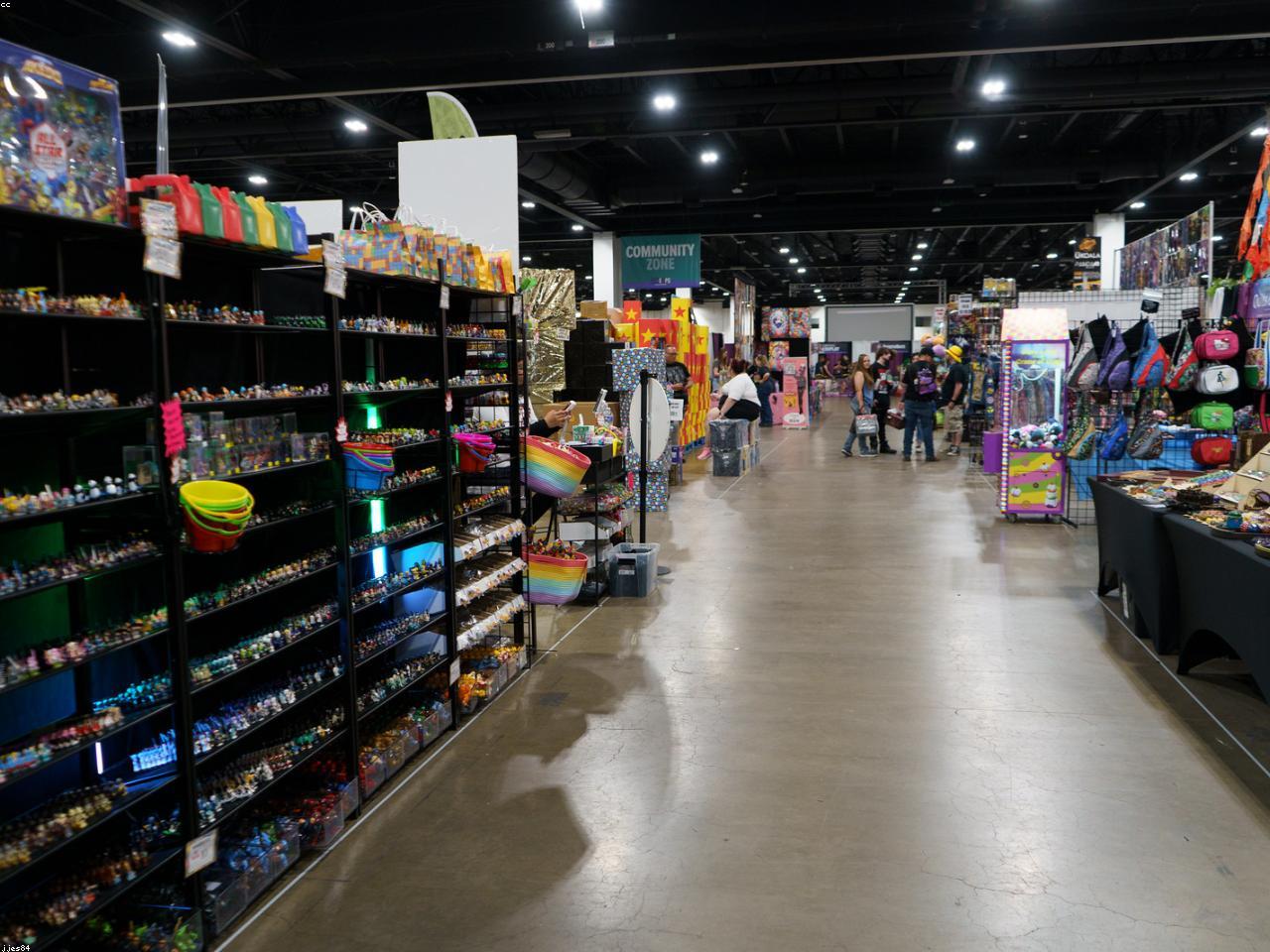 Retail store aisle with products.